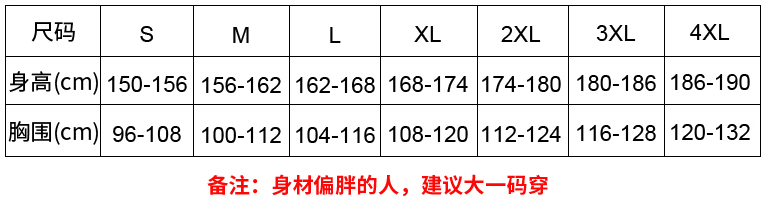 中開襟無塵連體服尺碼建議表